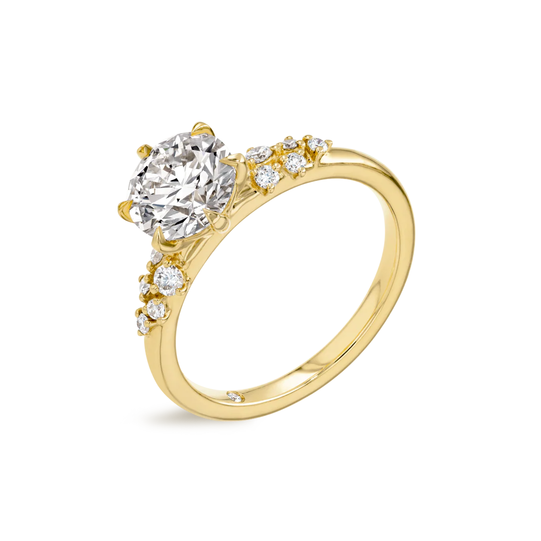 1.5 Carat Natural Round Diamond Band Yellow Gold Ring - Image 4