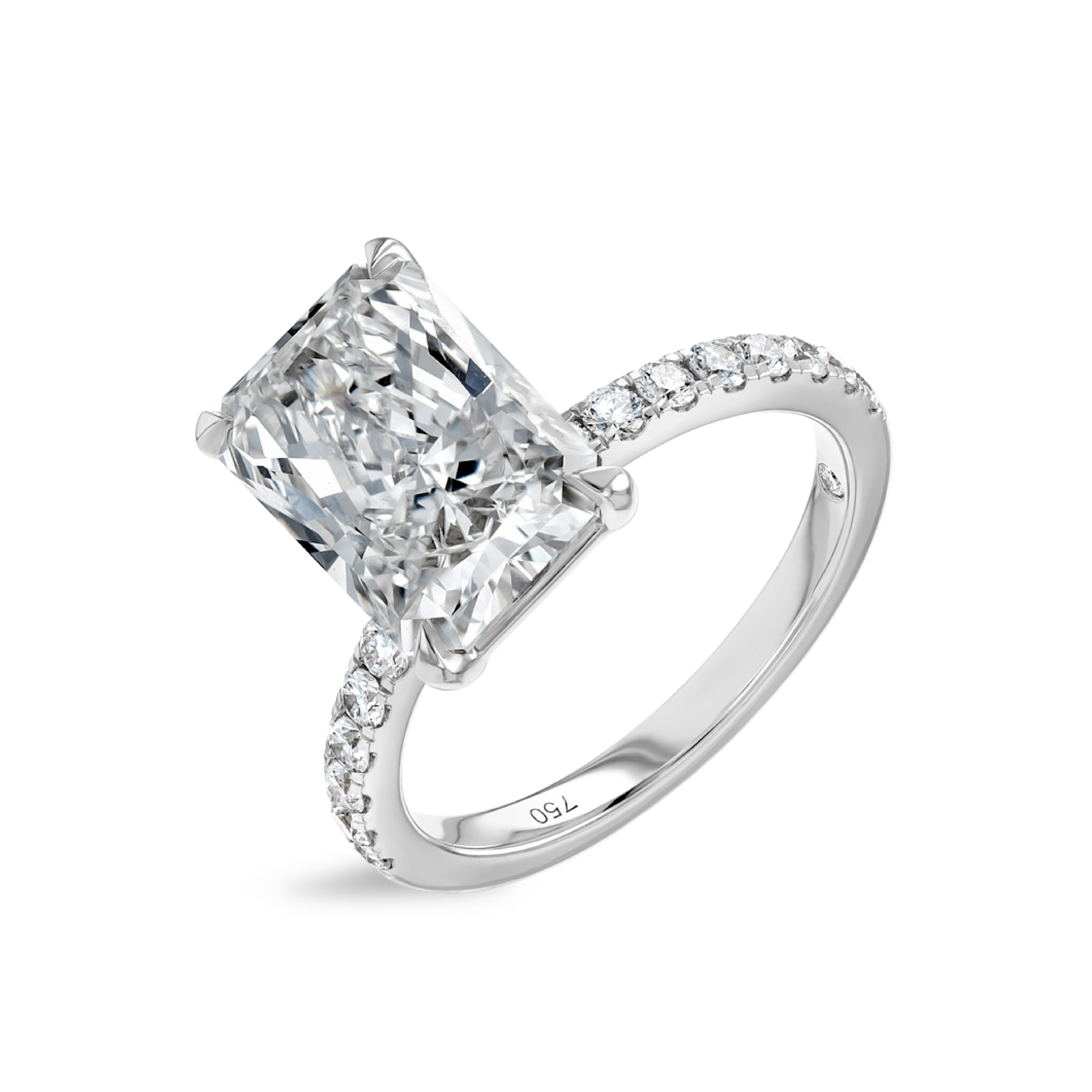 4 Carat Lab-Grown Radiant Diamond Band White Gold Ring - Image 4